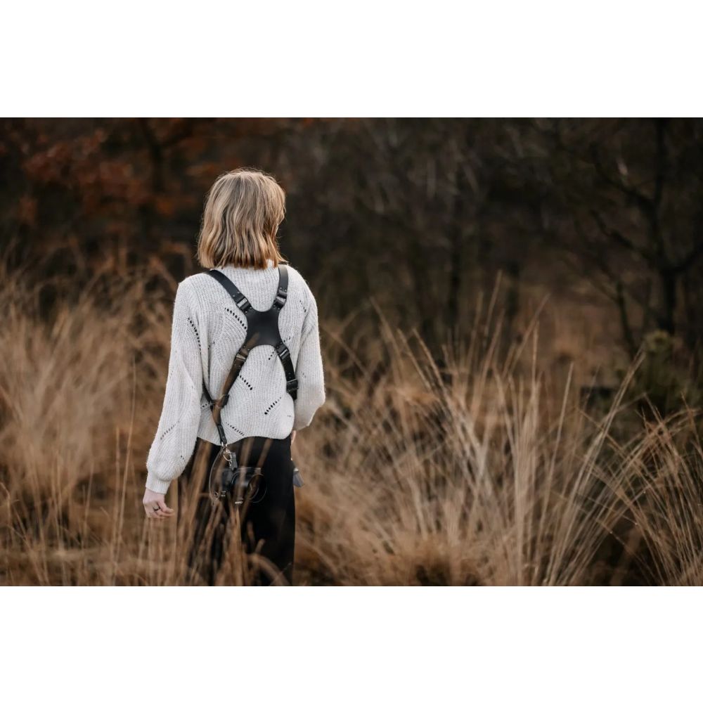 The Hantler Dual camera harness Black / Brass, Large