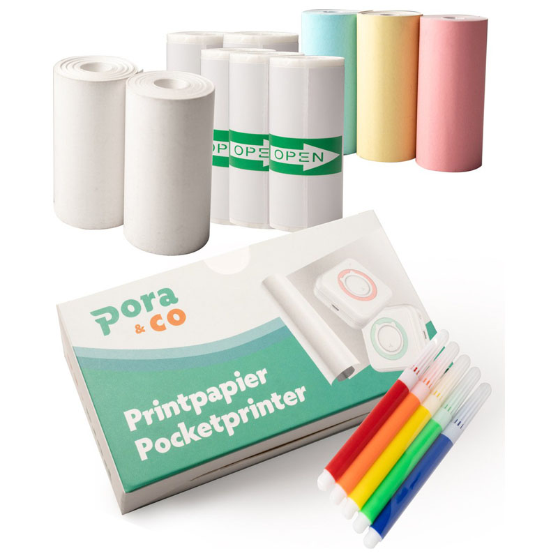 Pora&co Photo printer refill: paper and stickers