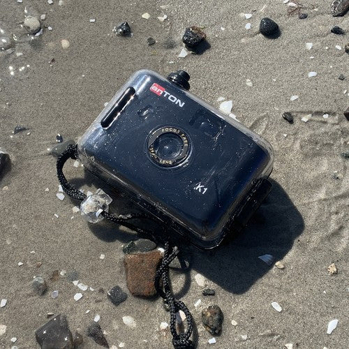 anTON K1 film camera with underwater housing, black