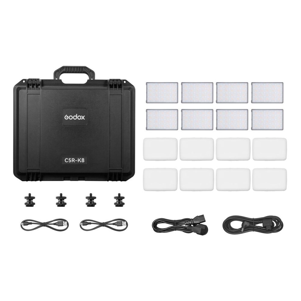 Godox C5R K8 Mobile RGB LED 8 Light Kit with charging case
