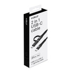 Celly Duo cable 100W C to C + Lightning 1m, black