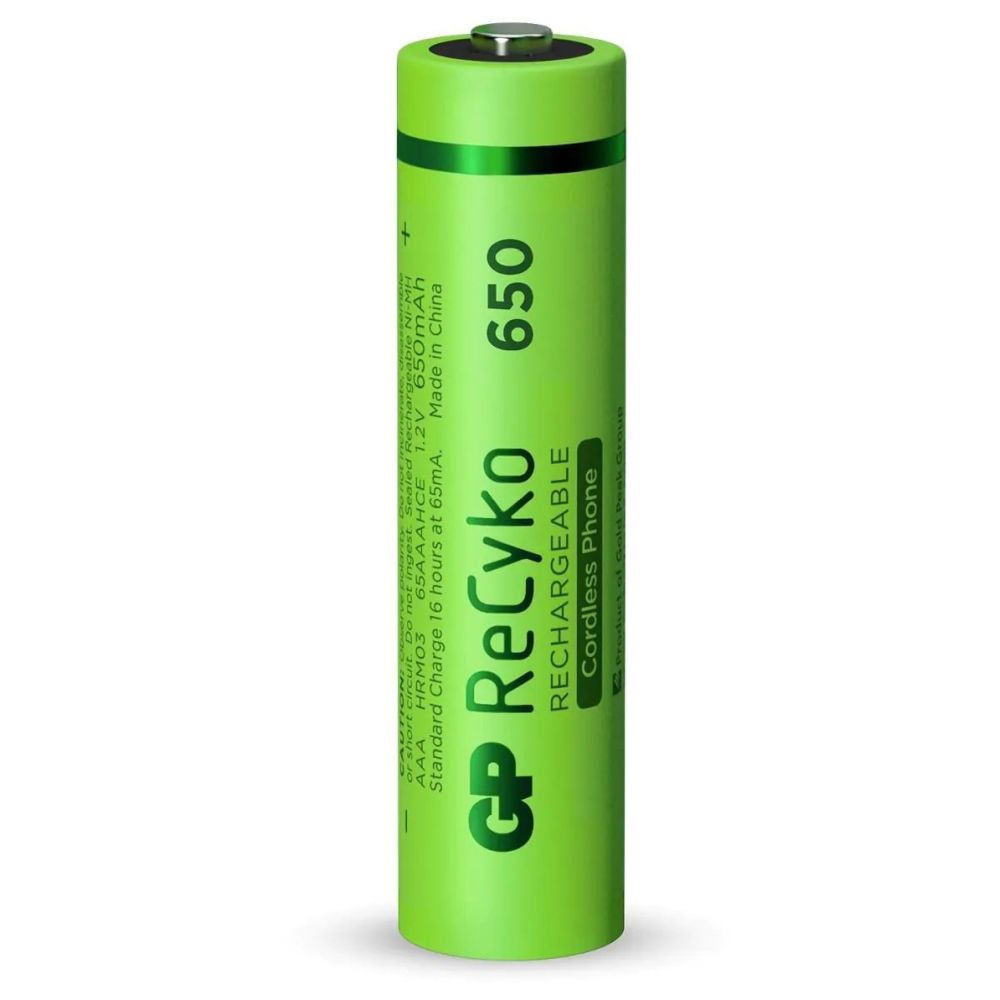 GP NiMH ReCyko AAA 650mAh 1.2V Rechargeable, 2 Pieces