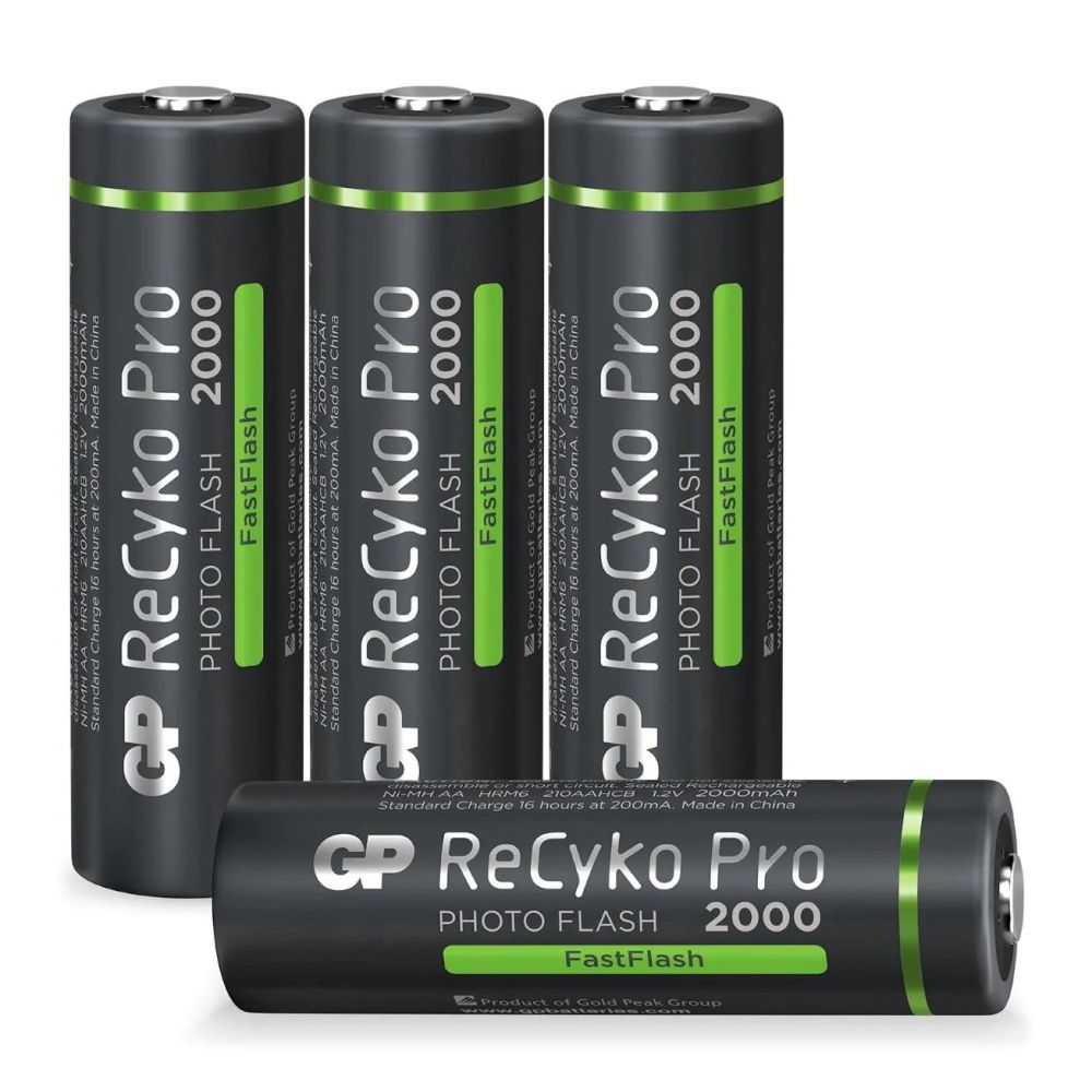 GP Photoflash 2000mAh Rechargeable, 4 Pieces