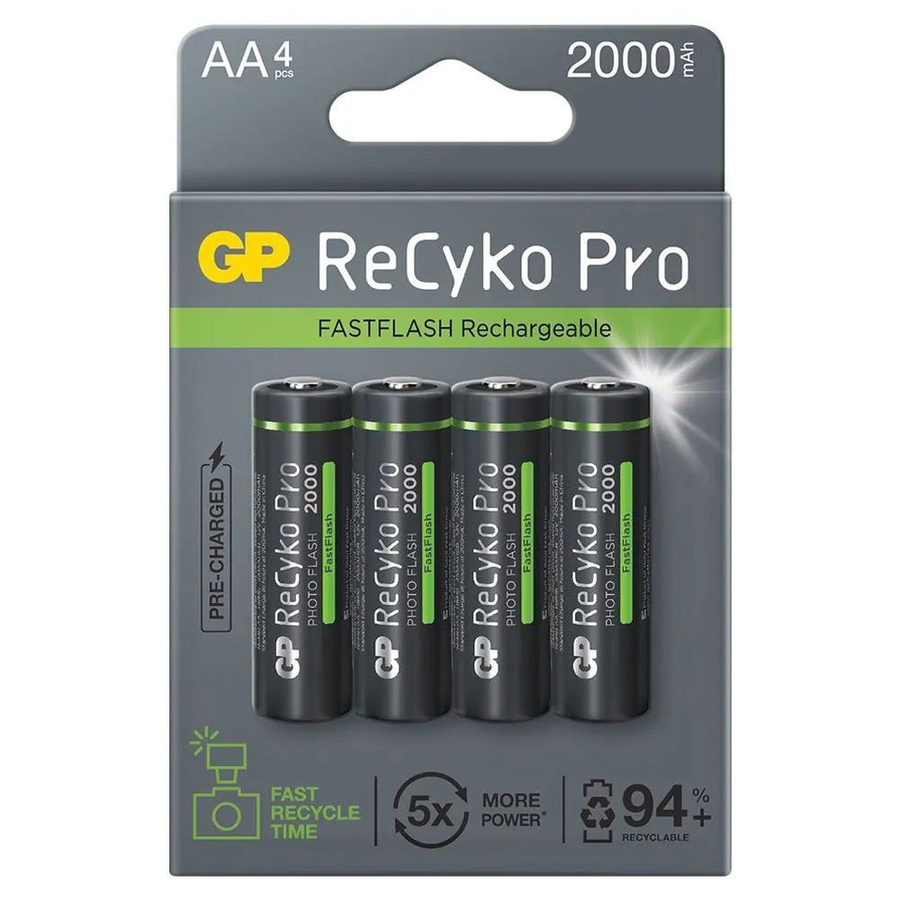 GP Photoflash 2000mAh Rechargeable, 4 Pieces