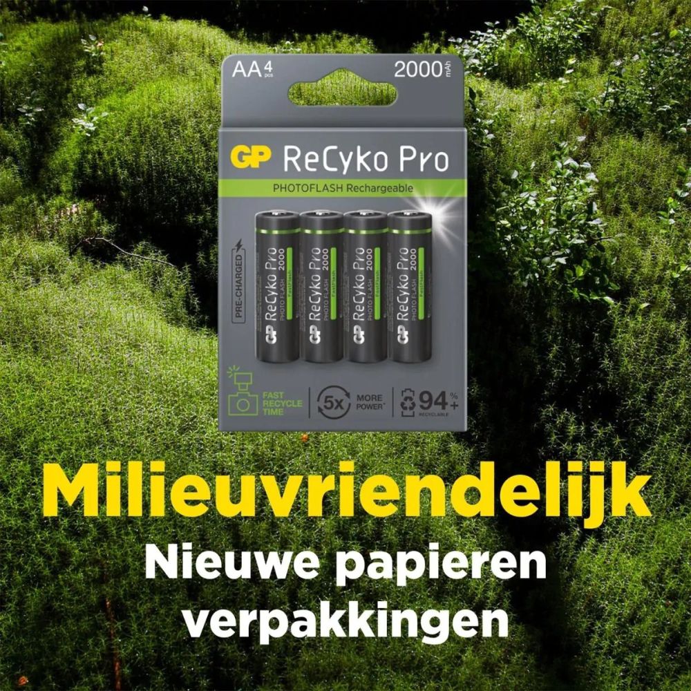 GP Photoflash 2000mAh Rechargeable, 4 Pieces