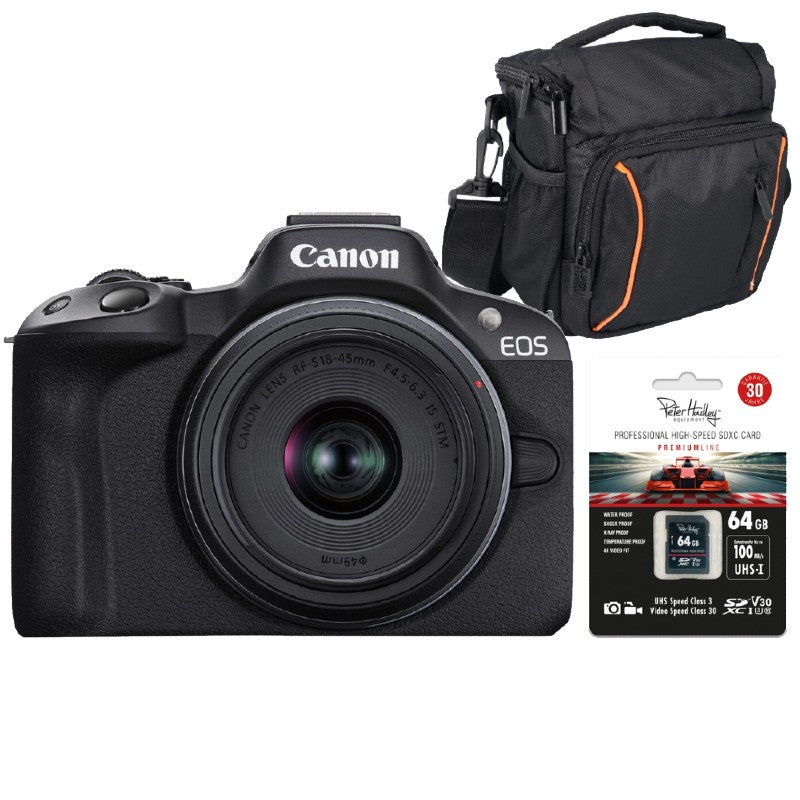 Canon EOS R50 black + RF-S 18-45mm IS STM Starter Kit
