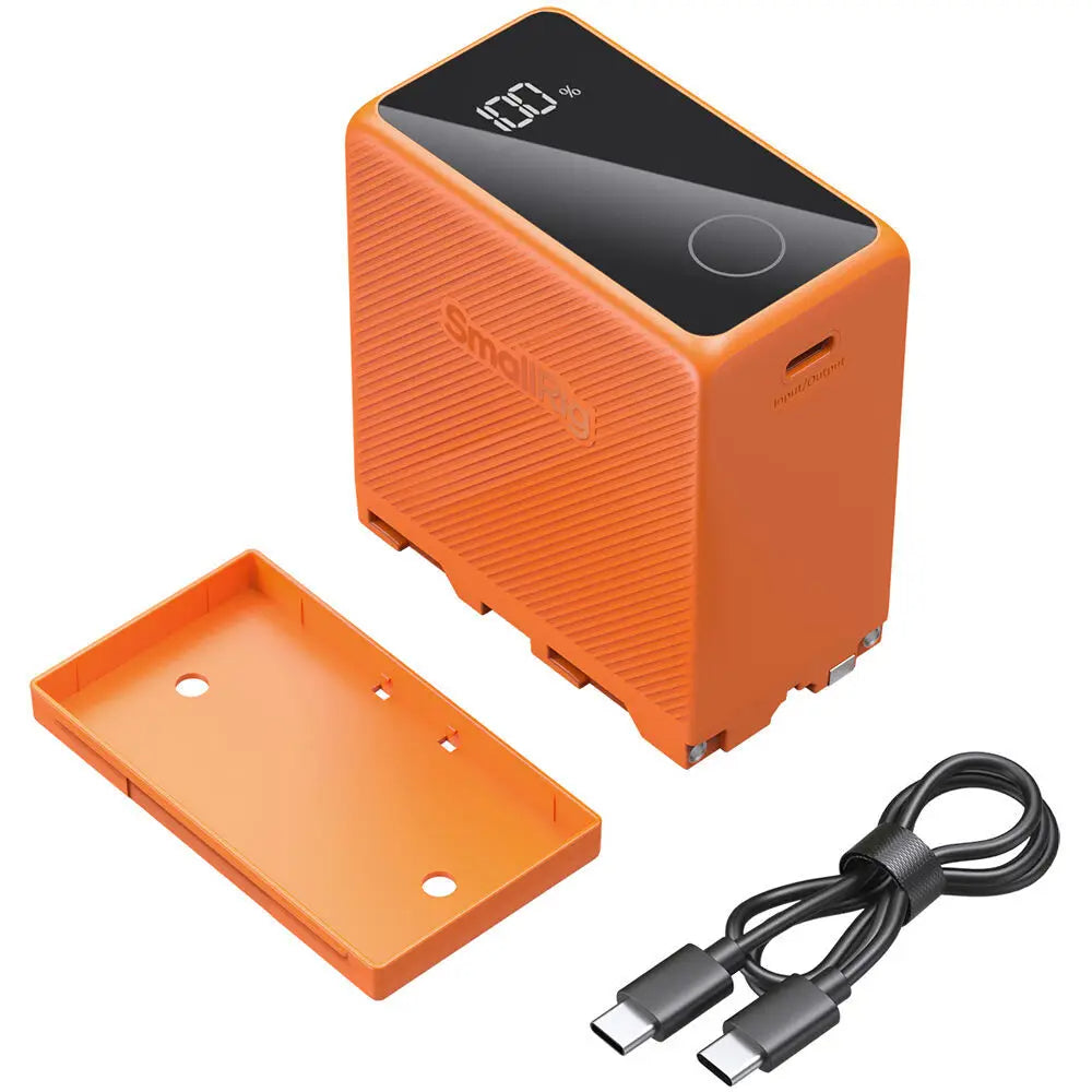 SmallRig 4576 NP-F970 USB-C Rechargeable Camera Battery, orange
