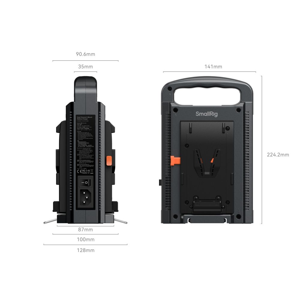 SmallRig 4578 Dual Channel V-Mount Battery Charger (EU Standard)