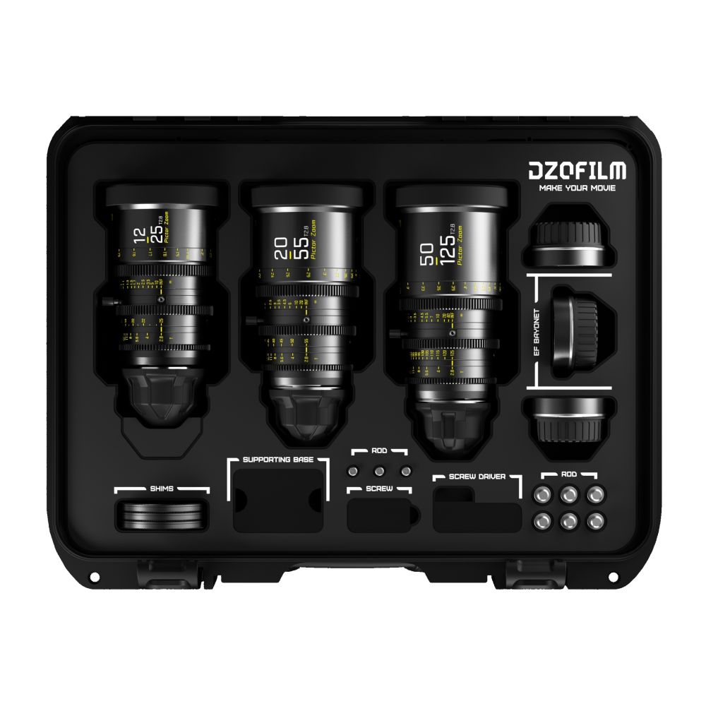 DZOFilm Pictor Zoom 3 lens kit with case 12-25/20-55/50-125 T2.8 (black)