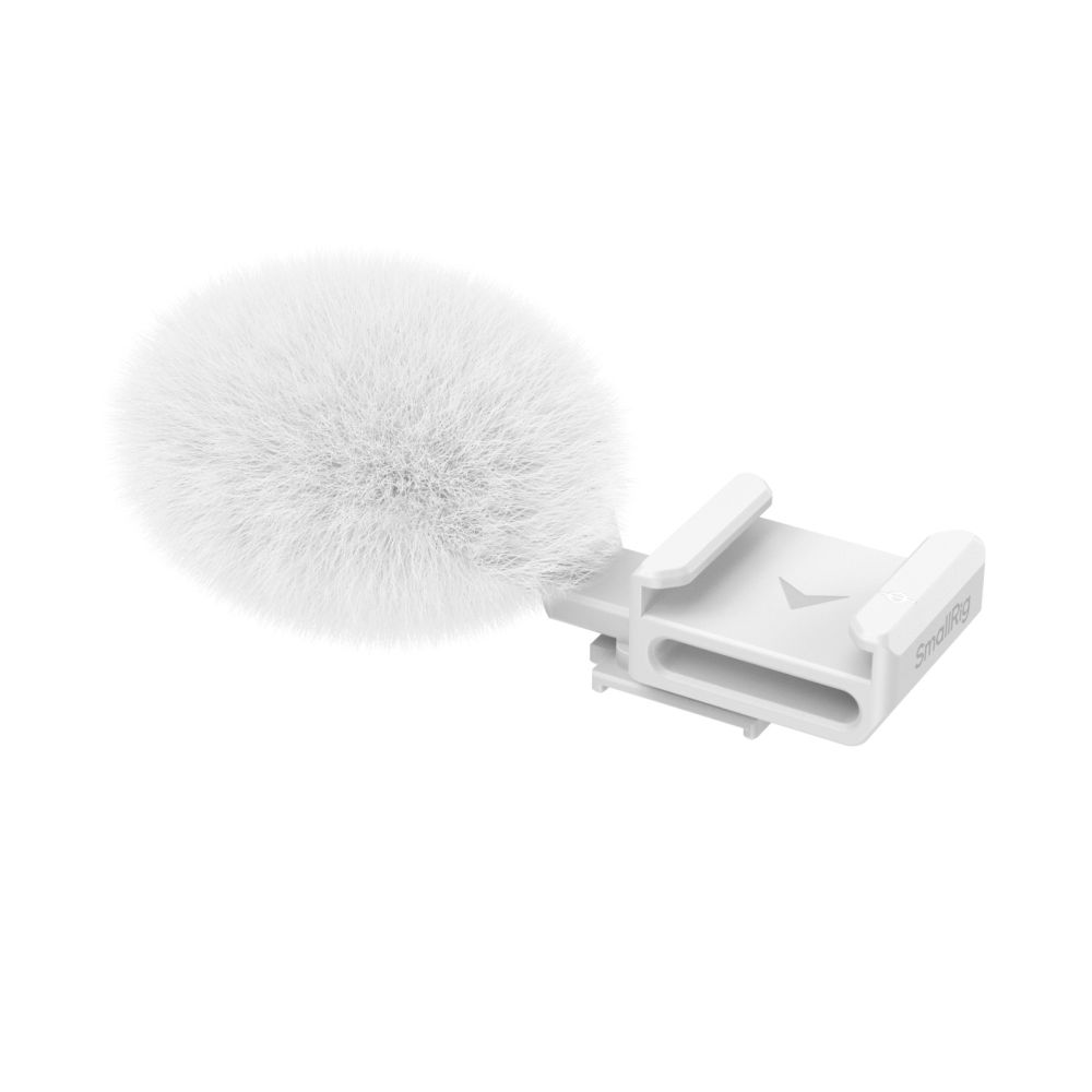 SmallRig 4734 Cold shoe adapter with furry windshield (white) for Sony ZV series cameras