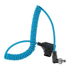 Kondor Blue Curled D-Tap to locking DC 2.5mm angled cable