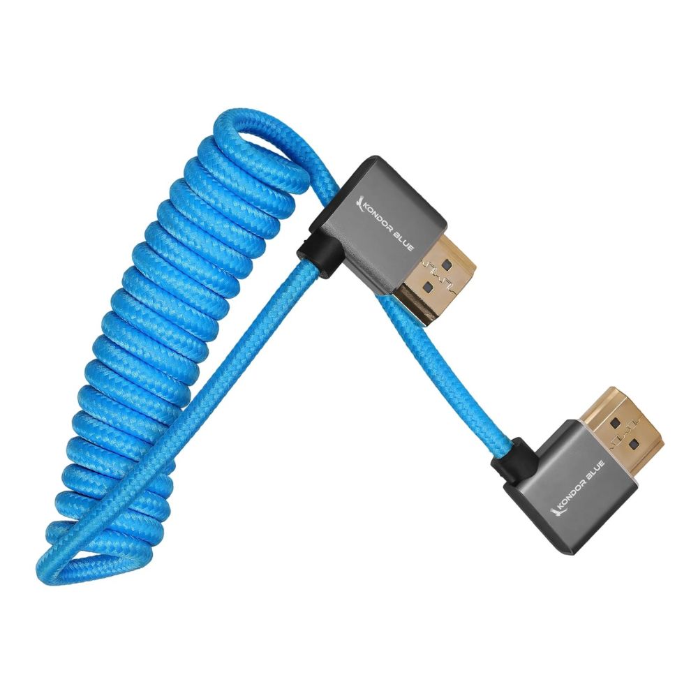 Kondor Blue Angled Full HDMI cable for on-camera monitors 12"-24"