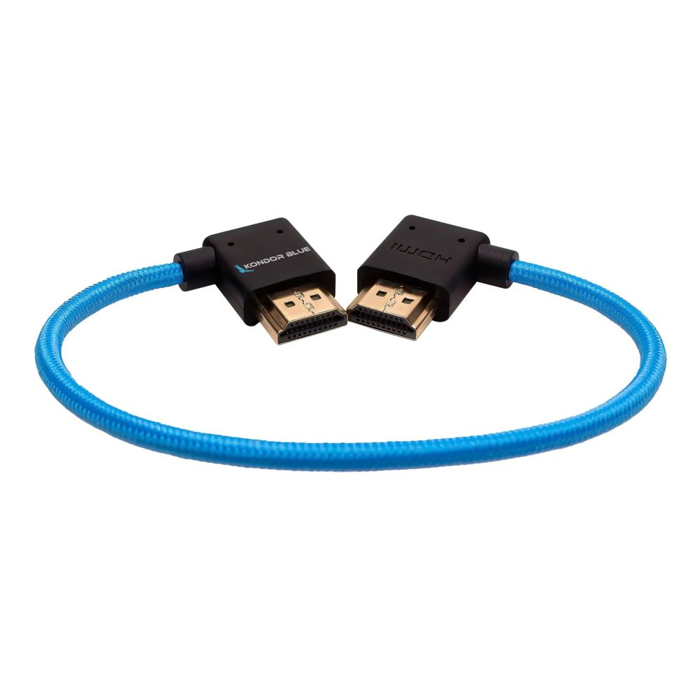 Kondor Blue 12" Right angle to left angle Full HDMI straight cable, Kondor Blue