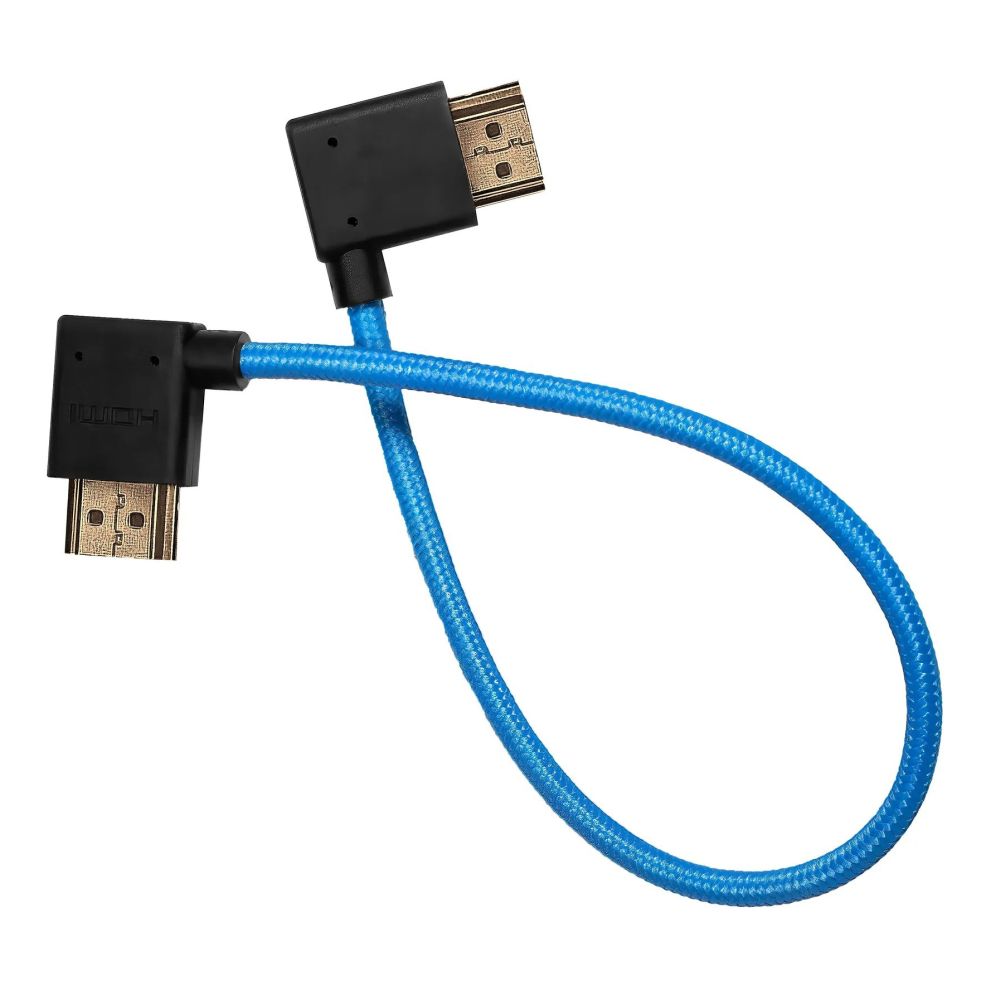 Kondor Blue 12" Right angle to left angle Full HDMI straight cable, Kondor Blue