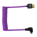 Kondor Blue Gerald Undone Full HDMI to angled micro-HDMI cable 12"-24" curled (purple) - angled (R5/R6)