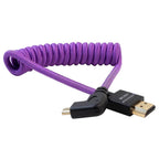 Kondor Blue Gerald Undone Full HDMI to angled micro-HDMI cable 12"-24" curled (purple) - angled (R5/R6)