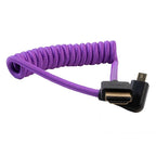 Kondor Blue Gerald Undone Full HDMI to angled micro-HDMI cable 12"-24" curled (purple) - angled (R5/R6)