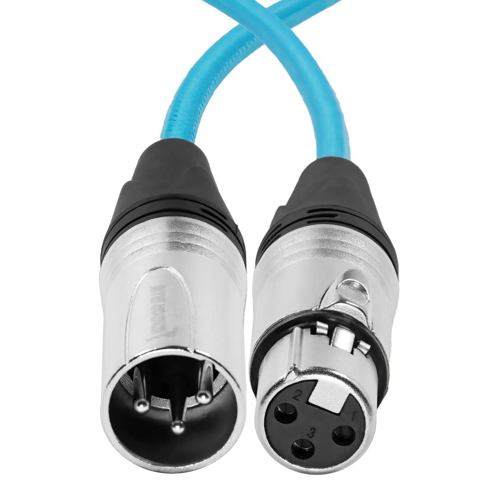 Kondor Blue 18" Male XLR to Female XLR audio cable for on-camera microphones