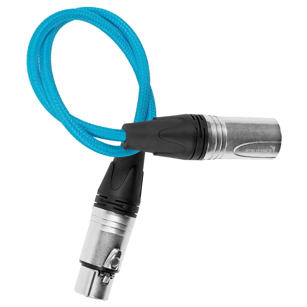 Kondor Blue 18" Male XLR to Female XLR audio cable for on-camera microphones