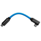 Kondor Blue USB C to USB C cable for SSD recording & charging - 8K (angled) (5")