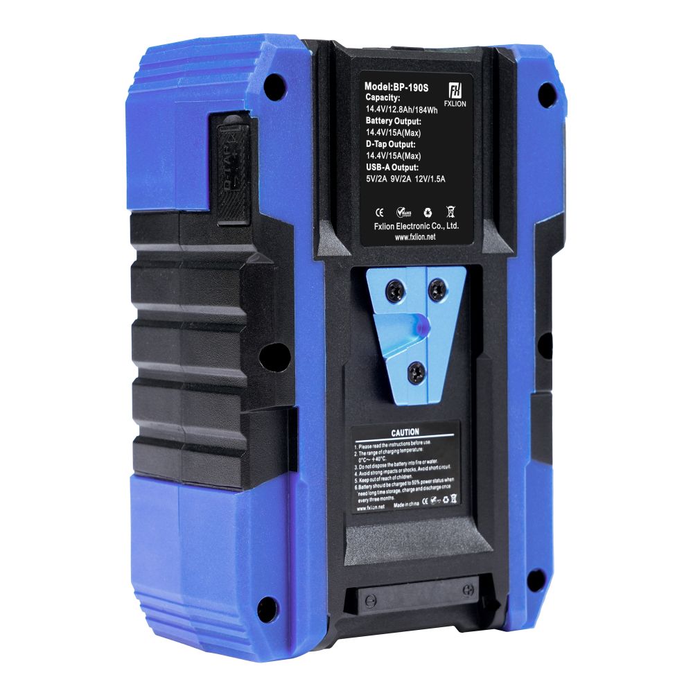 Fxlion Cool Black V-Mount Battery, 14.4V, 184Wh with USB, D-Tap