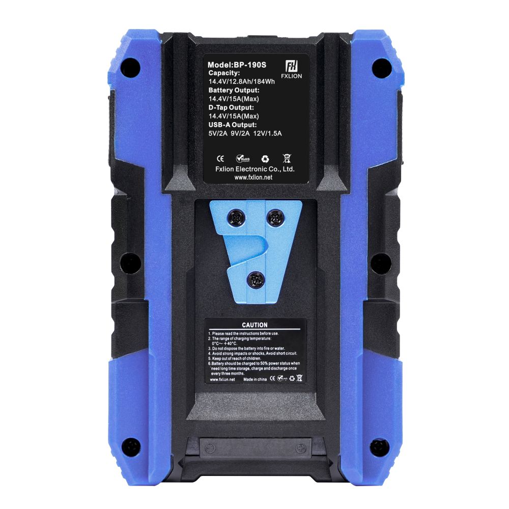 Fxlion Cool Black V-Mount Battery, 14.4V, 184Wh with USB, D-Tap