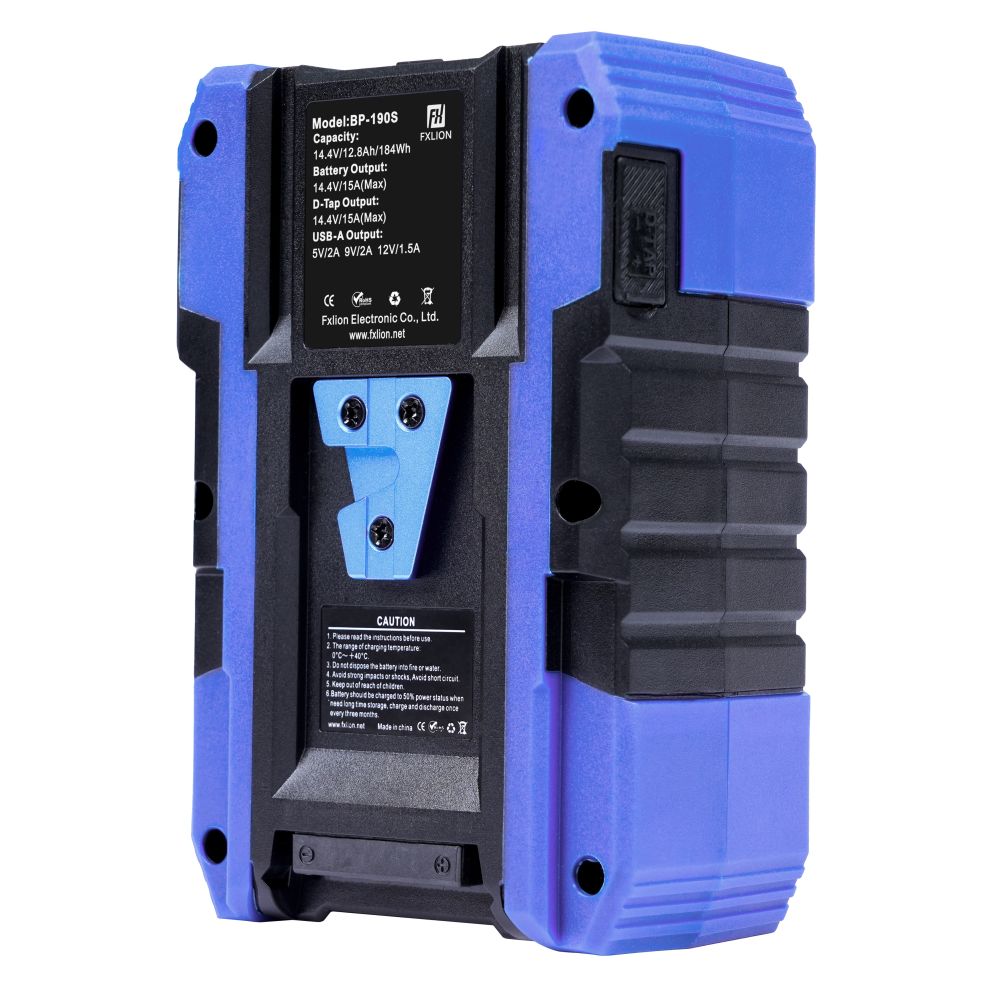 Fxlion Cool Black V-Mount Battery, 14.4V, 184Wh with USB, D-Tap