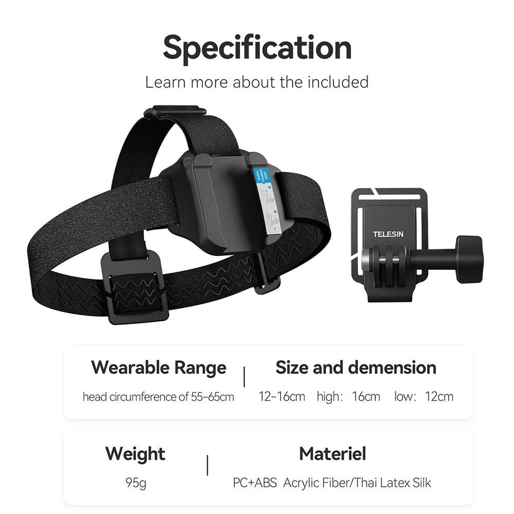 Telesin 2-in-1 Quick Release Head Strap / Cap Clip