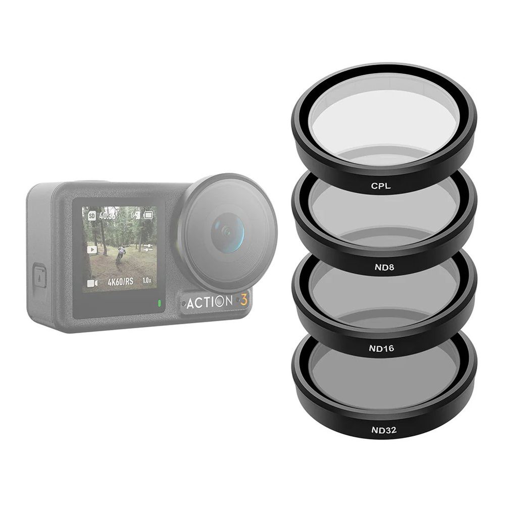 Telesin CPL+ND8/16/32 Lens Filter Kit 4-pack Osmo Action 3/4