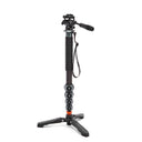 3 Legged Thing Legends Alana Monopod Metallic Slate Grey Kit with DOCZ2 Foot Stabiliser & AH Trinity Darkness, Matte Black