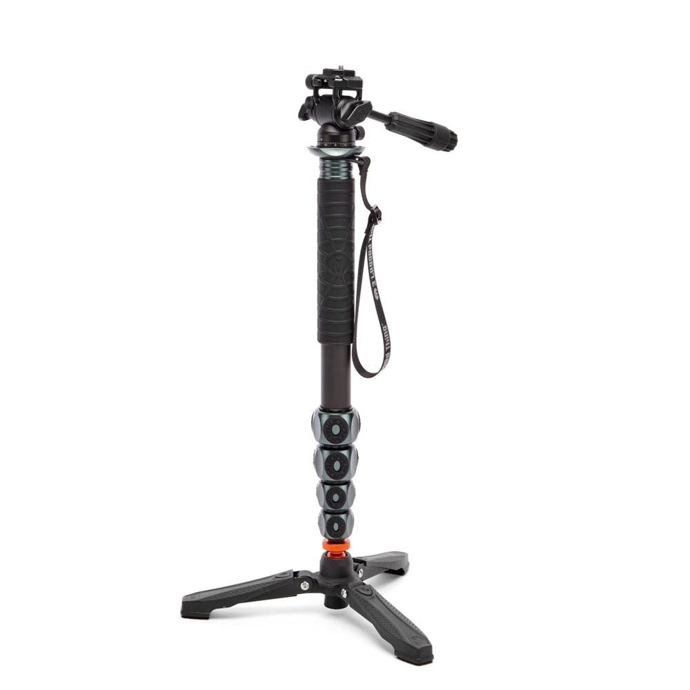 3 Legged Thing Legends Alana Monopod Metallic Slate Grey Kit with DOCZ2 Foot Stabiliser & AH Trinity Darkness, Matte Black