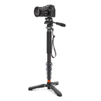 3 Legged Thing Legends Alana Monopod Metallic Slate Grey Kit with DOCZ2 Foot Stabiliser & AH Trinity Darkness, Matte Black