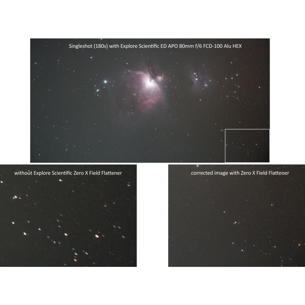 Explore Scientific Zero X field flattener 2"/M48 for ED80 / ED102 / ED127 APO