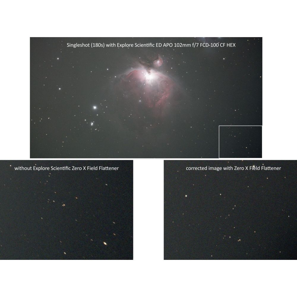 Explore Scientific Zero X field flattener 2"/M48 for ED80 / ED102 / ED127 APO