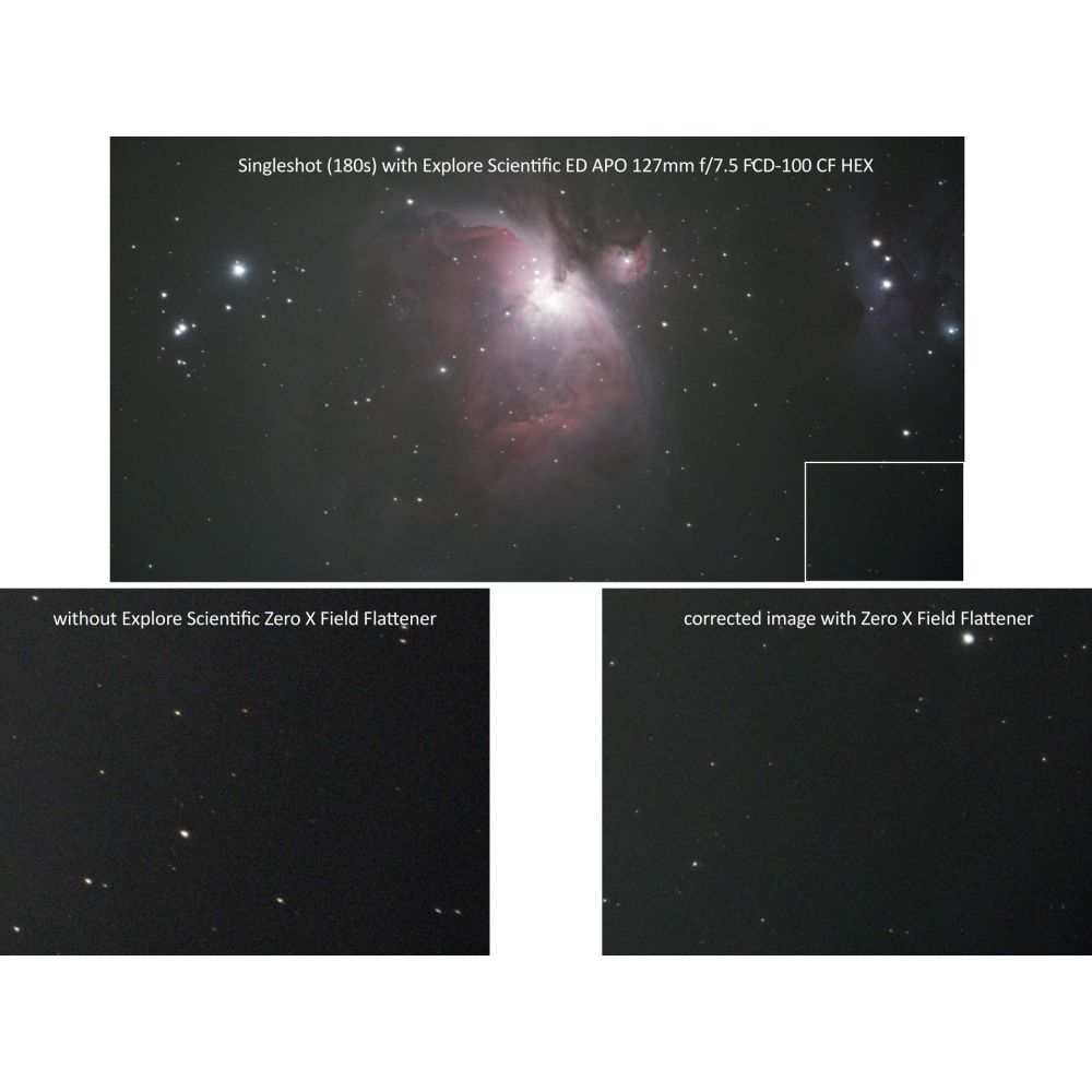 Explore Scientific Zero X field flattener 2"/M48 for ED80 / ED102 / ED127 APO