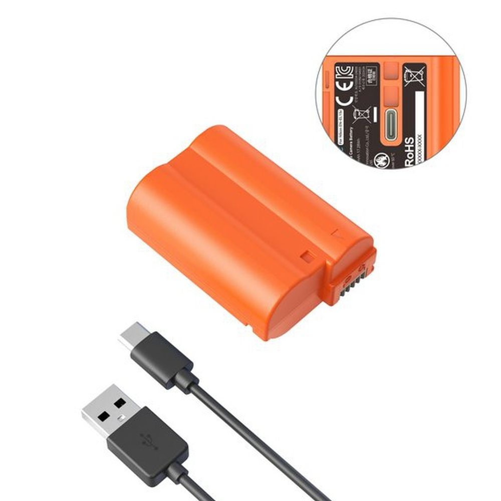 SmallRig 4966 EN-EL15c USB-C Rechargeable Camera Battery orange