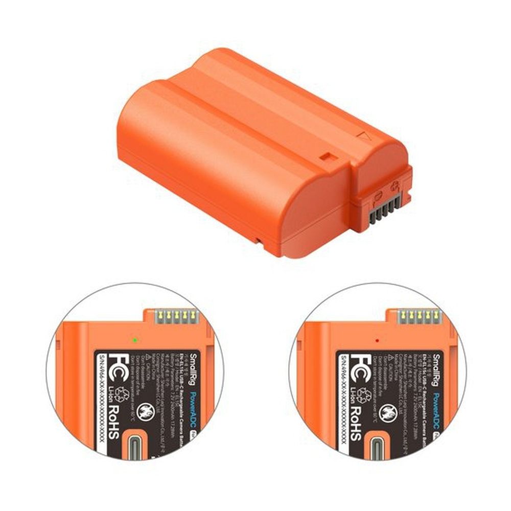 SmallRig 4966 EN-EL15c USB-C Rechargeable Camera Battery orange