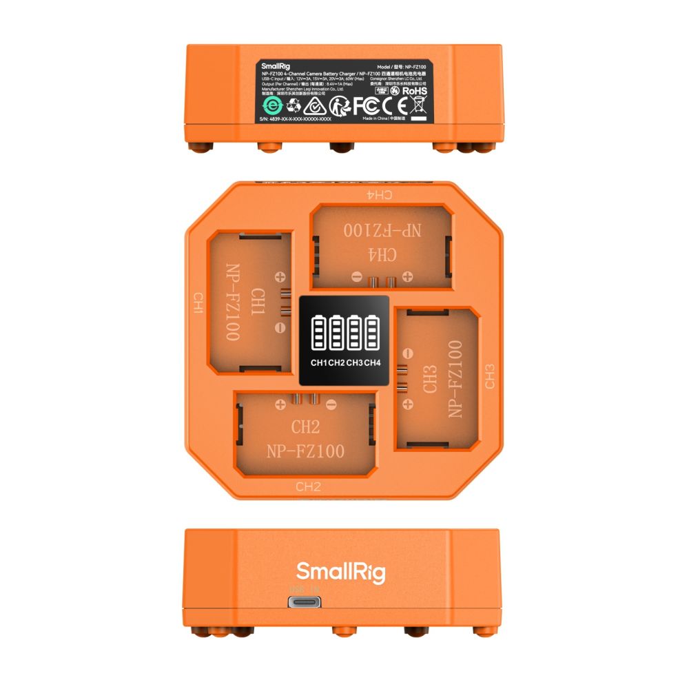 SmallRig 4839 NP-FZ100 4-Channel Camera Battery Charger
