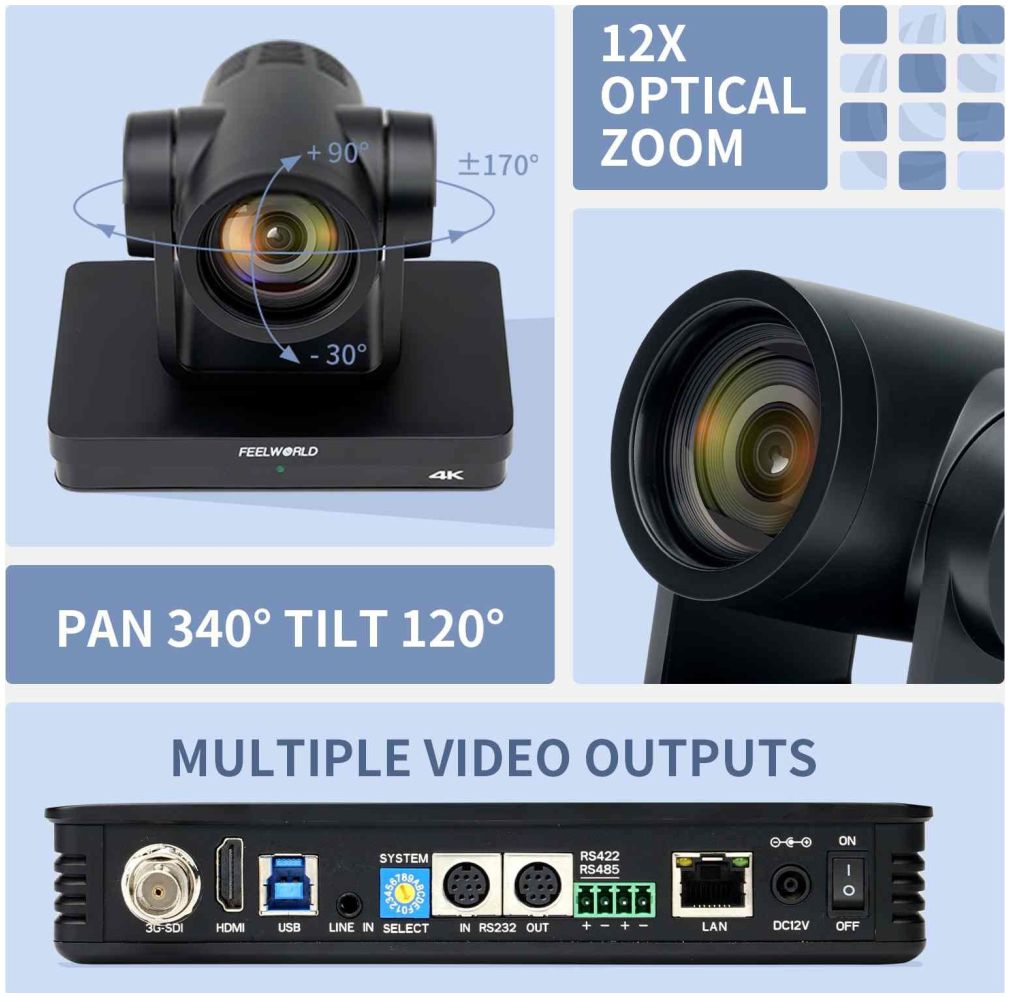 Feelworld UHD4K12X PTZ Camera