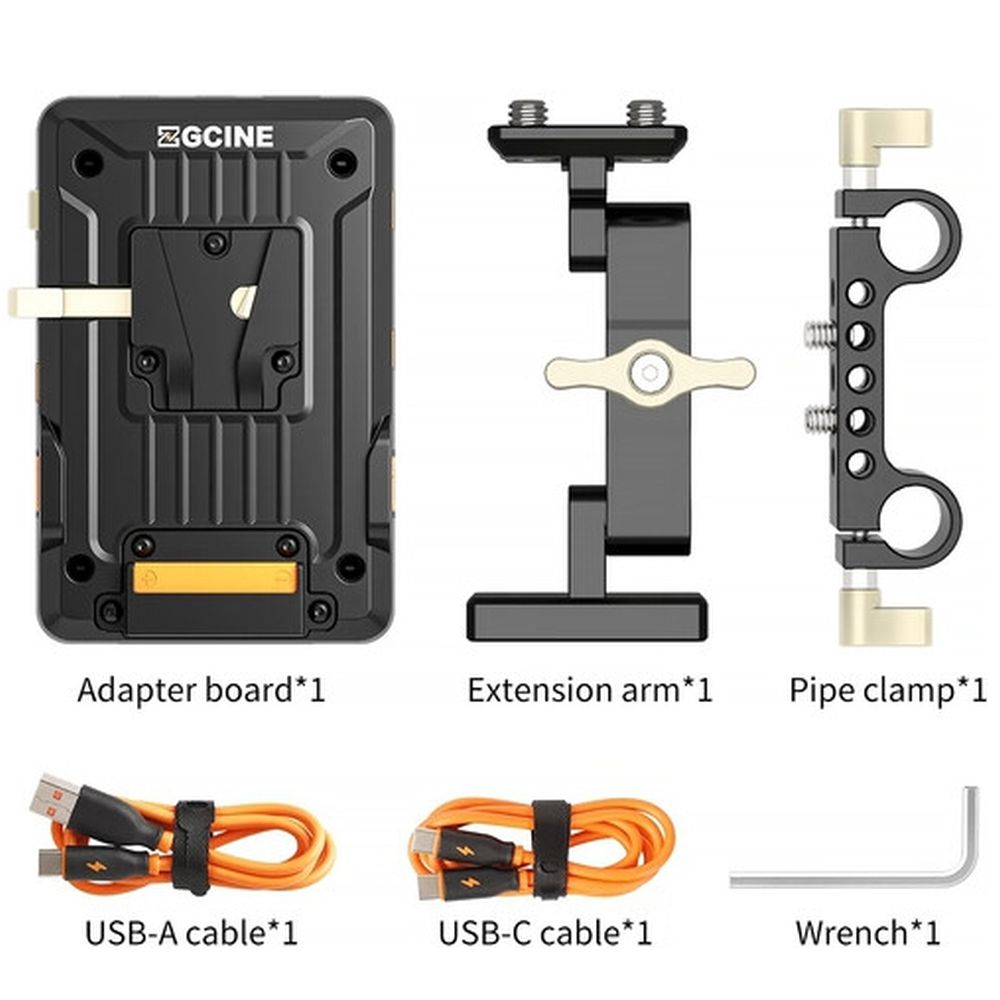 ZGCINE Tiltable V-mount Plate on 15mm rod mount