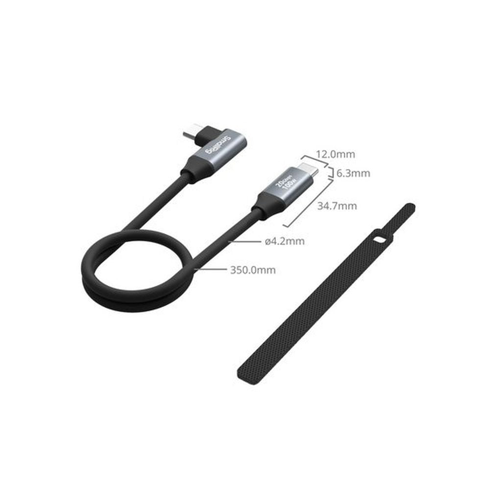 SmallRig 4790 USB-C (Straight) to USB-C (Angled) Data Cable (35cm / 13.8in)