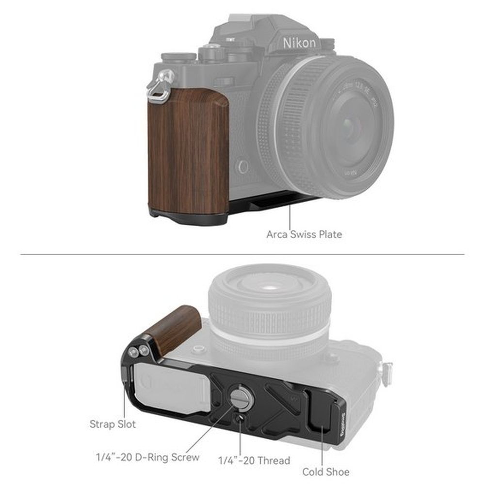 SmallRig 4802 Wooden L-Shape Grip for Nikon Z fc, black