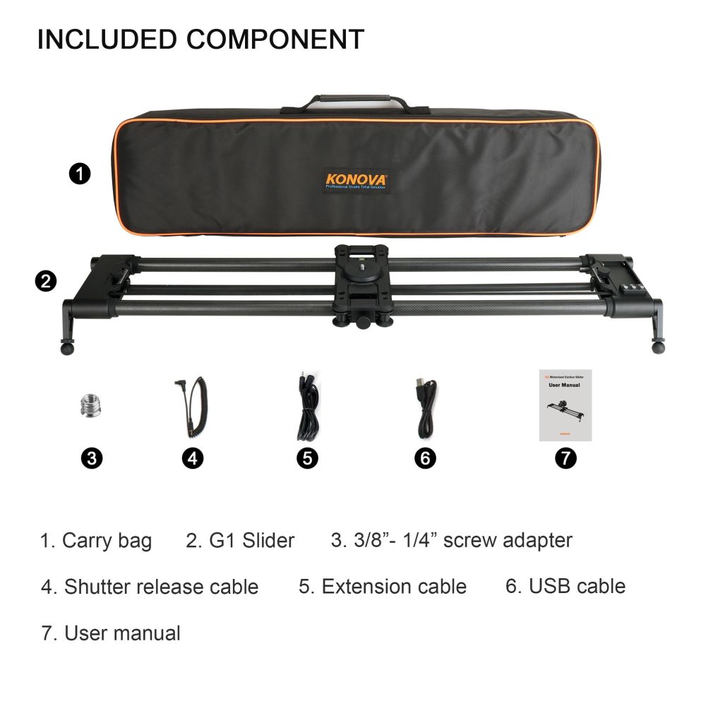Konova G1 60cm Motorised Carbon Slider