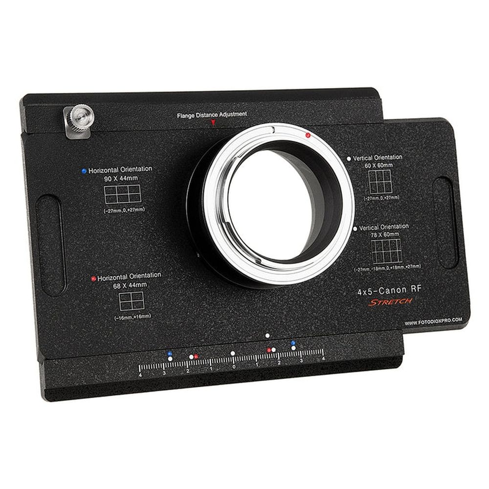 Fotodiox Pro Lens Mount adapter for Canon RF to 4x5 View Camera with Graflok back