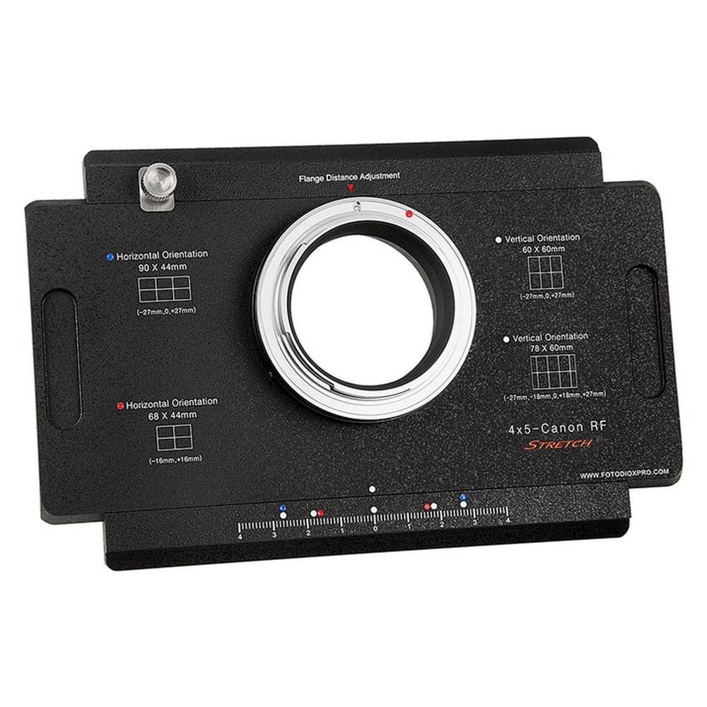 Fotodiox Pro Lens Mount adapter for Canon RF to 4x5 View Camera with Graflok back