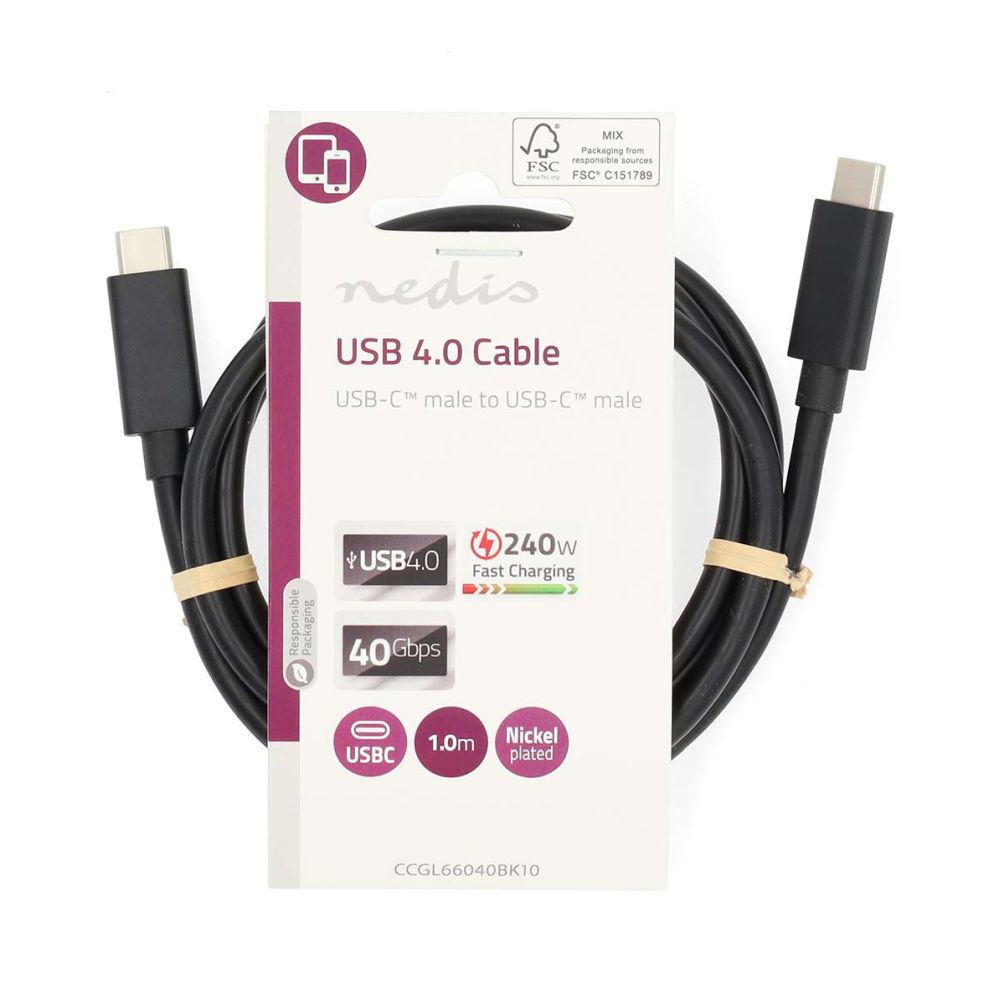 Nedis USB-C 4.0 Gen 3x2 cable 240W 1.0m