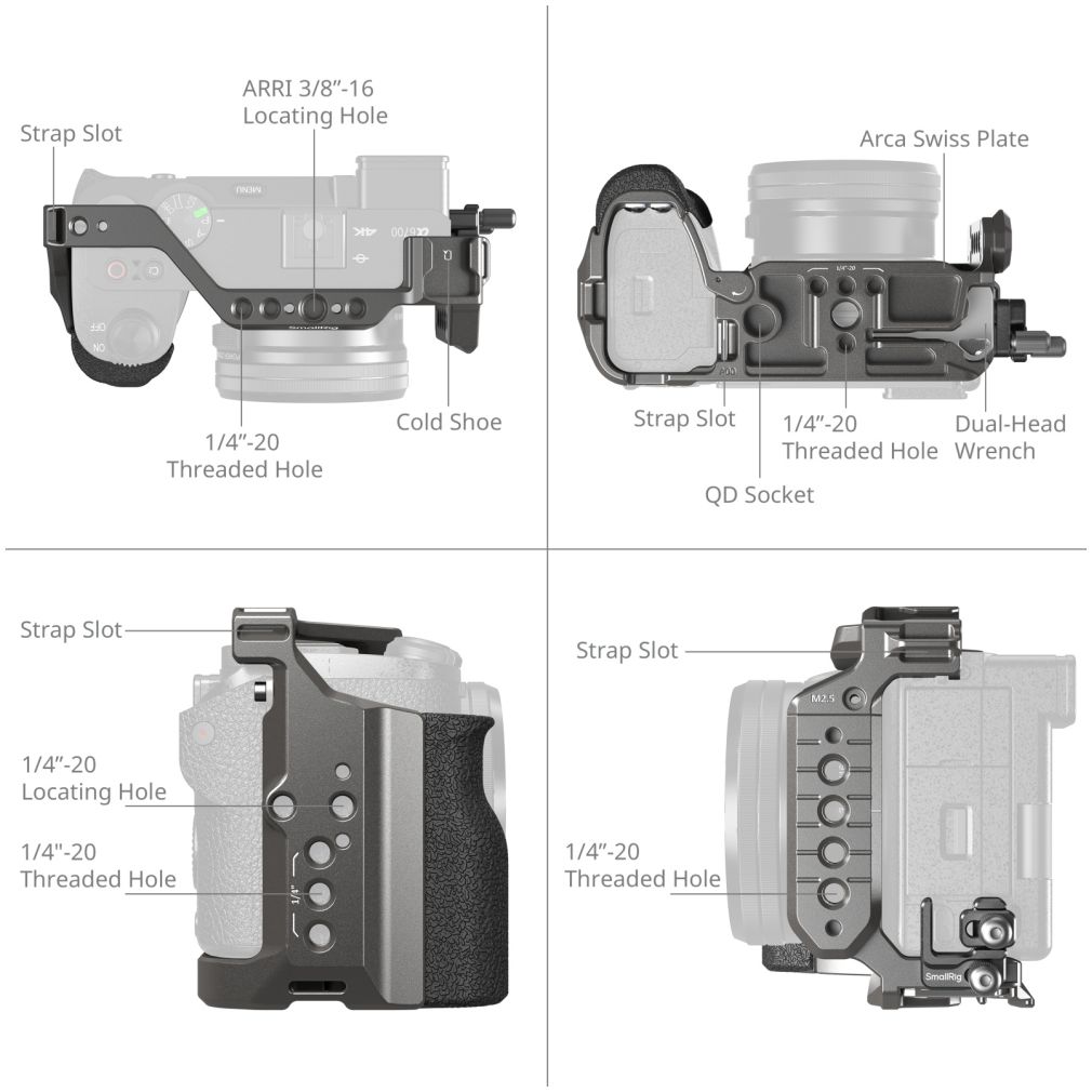 SmallRig 5060 HawkLock Quick Release Cage Kit for Sony Alpha 6700
