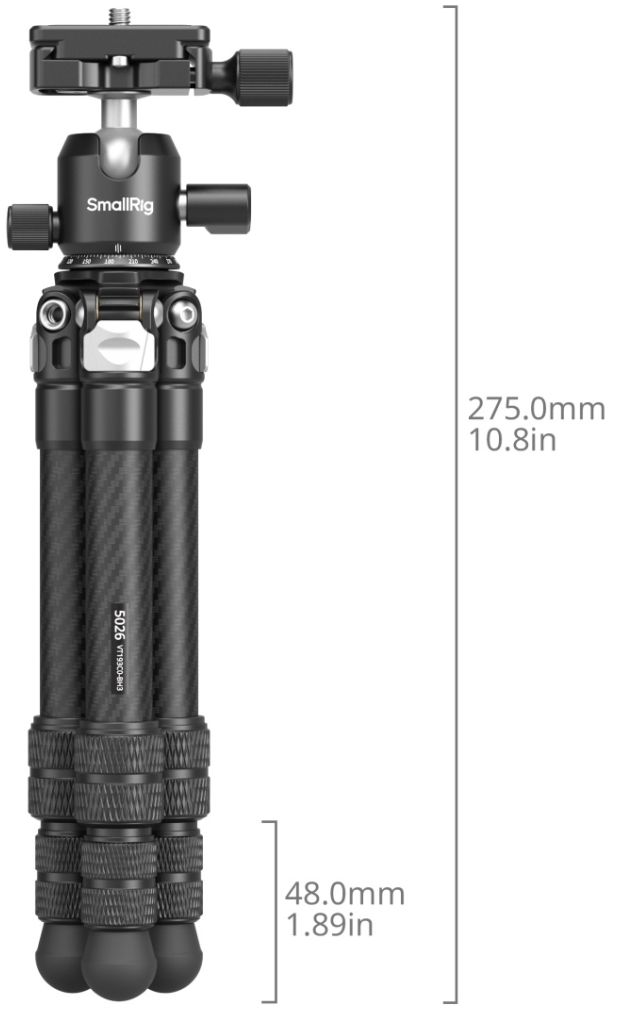 SmallRig 5026 Carbon Fiber Pocket Tripod Kit