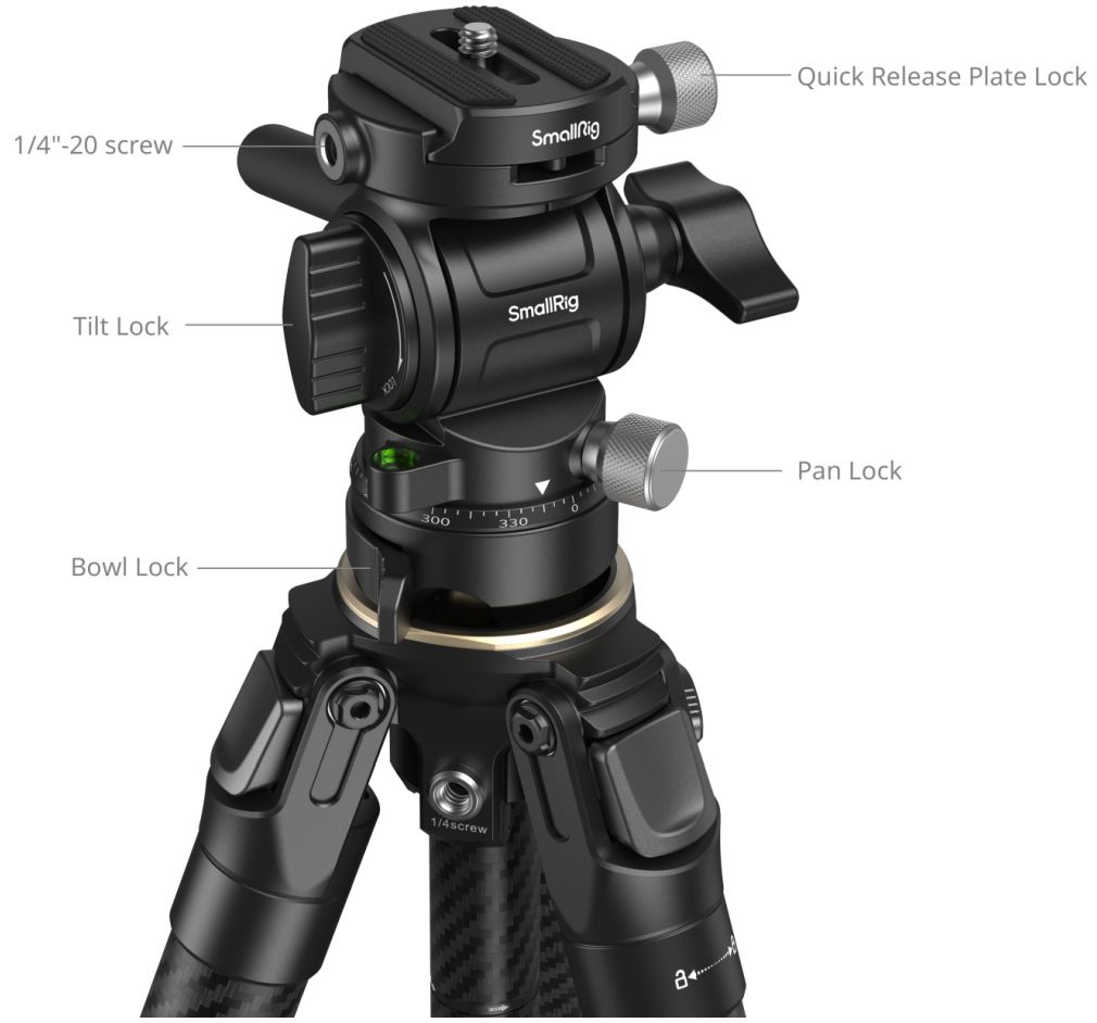 SmallRig 5028 Portable Carbon Fiber Travel tripod Kit
