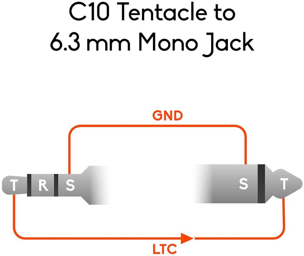 Tentacle Sync to 6.3mm Jack 90° Timecode Cable